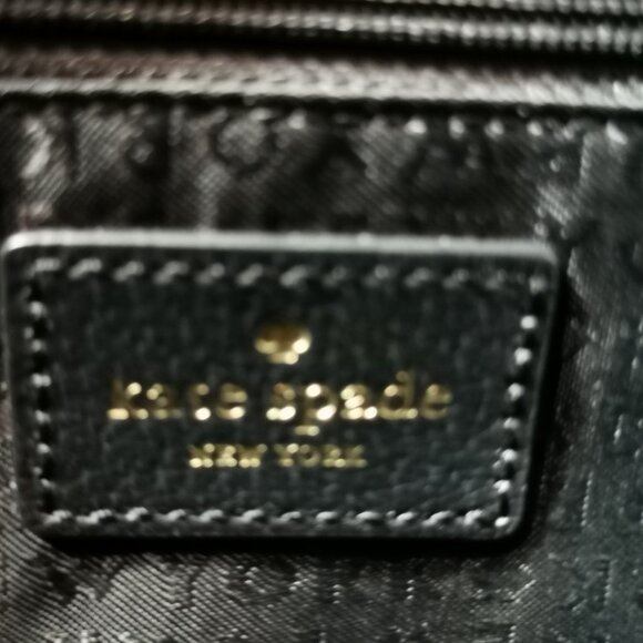 Black/Gold Pebbled Leather Shoulder Bag EUC #261 - Picture 9 of 16